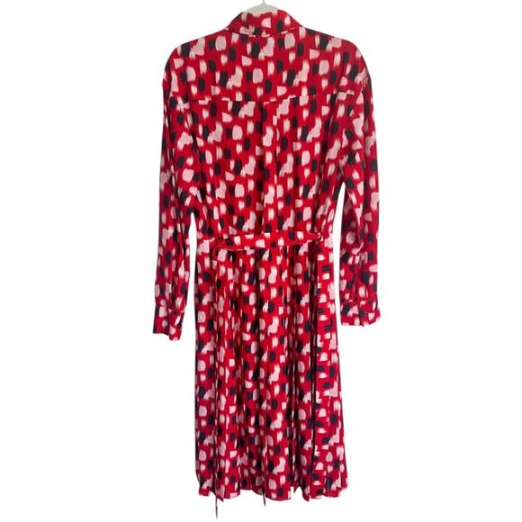 Piazza Sempione Made In Italy FR 46 (US 10) Paint Dash-Print Belted Shirt Dress - Picture 8 of 12